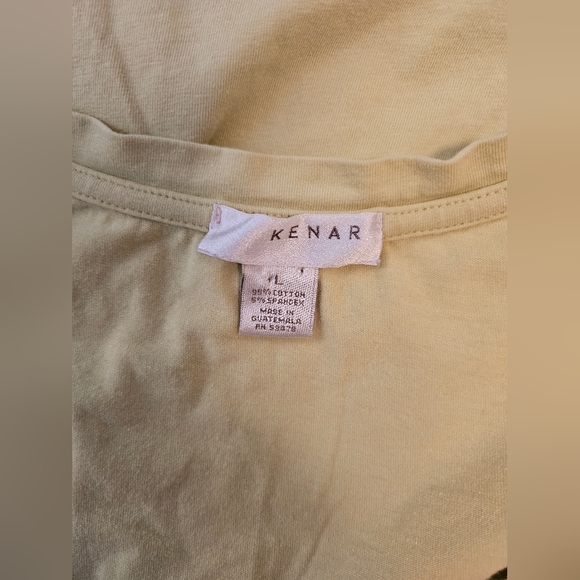 Kenar • Chartreuse V-Neck Short Sleeve Tee • L - Picture 2 of 5